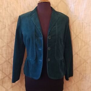 Talbots Blazer Jacket Womens Size 6 Blue Button Up Petite Preppy